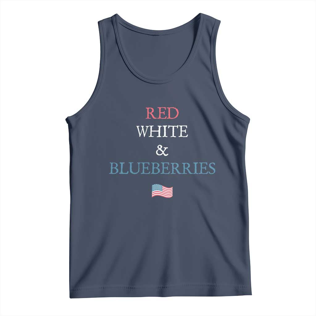 Red White and Blueberries Tank Top Vintage American Flag Patriotic TS02 Navy Print Your Wear