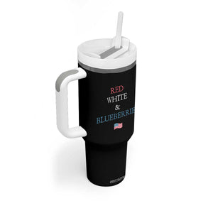Red White and Blueberries Tumbler With Handle Vintage American Flag Patriotic TS02 Print Your Wear