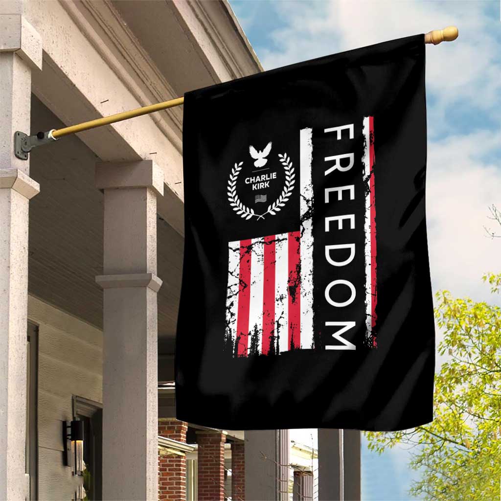 Freedom Charlie Kirk Tribute Garden Flag Patriotic Legacy Eagle Distressed American Flag TS02 Print Your Wear