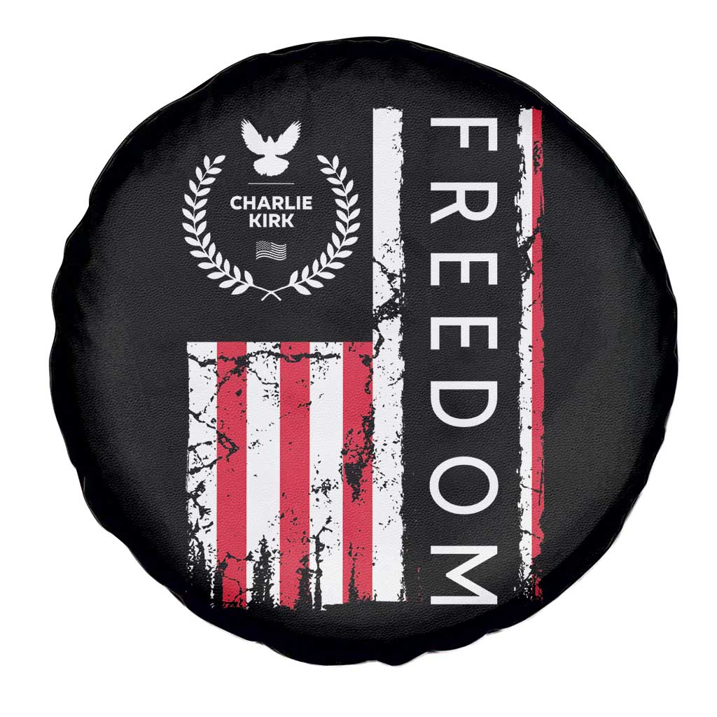 Freedom Charlie Kirk Tribute Spare Tire Cover Patriotic Legacy Eagle Distressed American Flag TS02 Print Your Wear