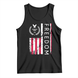 Freedom Charlie Kirk Tribute Tank Top Patriotic Legacy Eagle Distressed American Flag TS02 Black Print Your Wear
