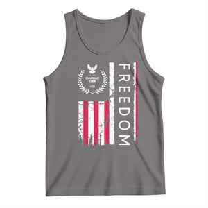 Freedom Charlie Kirk Tribute Tank Top Patriotic Legacy Eagle Distressed American Flag TS02 Deep Heather Print Your Wear