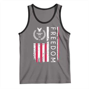 Freedom Charlie Kirk Tribute Tank Top Patriotic Legacy Eagle Distressed American Flag TS02 Deep Heather Black Print Your Wear
