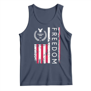 Freedom Charlie Kirk Tribute Tank Top Patriotic Legacy Eagle Distressed American Flag TS02 Navy Print Your Wear