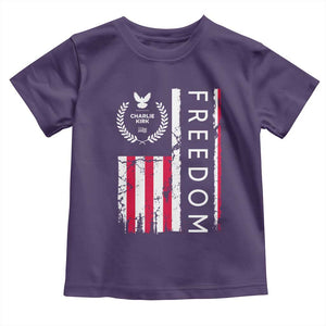 Freedom Charlie Kirk Tribute Toddler T Shirt Patriotic Legacy Eagle Distressed American Flag TS02 Purple Print Your Wear