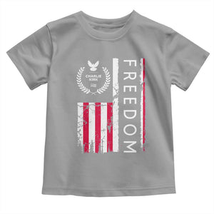 Freedom Charlie Kirk Tribute Toddler T Shirt Patriotic Legacy Eagle Distressed American Flag TS02 Sport Gray Print Your Wear