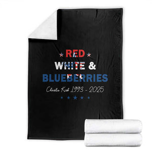 Red White and Blueberries Throw Blanket Charlie Kirk 1993 2025 Patriotic Memorial TS02 Black Print Your Wear