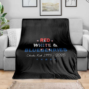 Red White and Blueberries Throw Blanket Charlie Kirk 1993 2025 Patriotic Memorial TS02 Print Your Wear