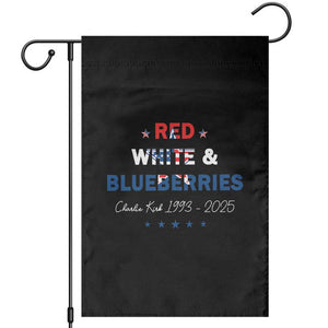 Red White and Blueberries Garden Flag Charlie Kirk 1993 2025 Patriotic Memorial TS02 Black Print Your Wear