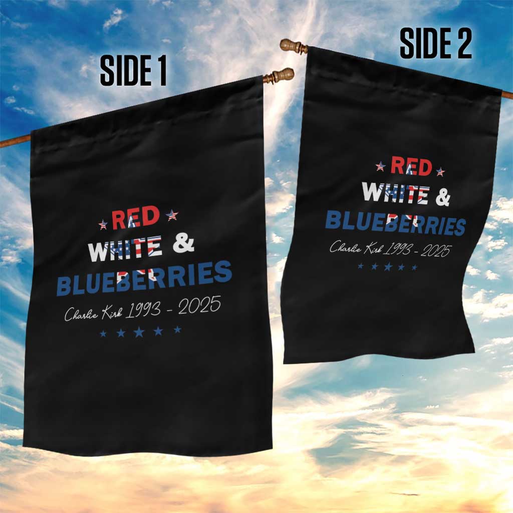 Red White and Blueberries Garden Flag Charlie Kirk 1993 2025 Patriotic Memorial TS02 Print Your Wear