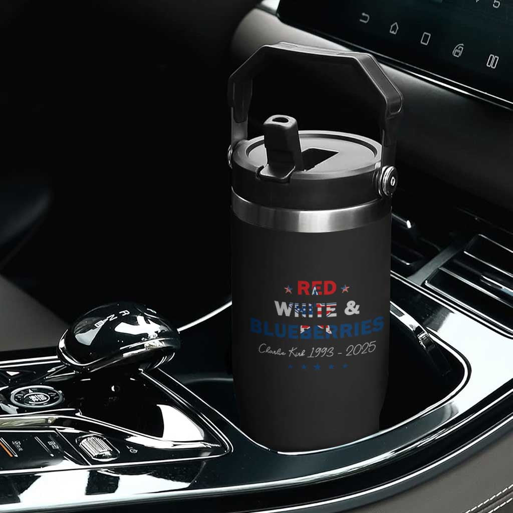 Red White and Blueberries Flip Straw Tumbler Charlie Kirk 1993 2025 Patriotic Memorial TS02 Print Your Wear