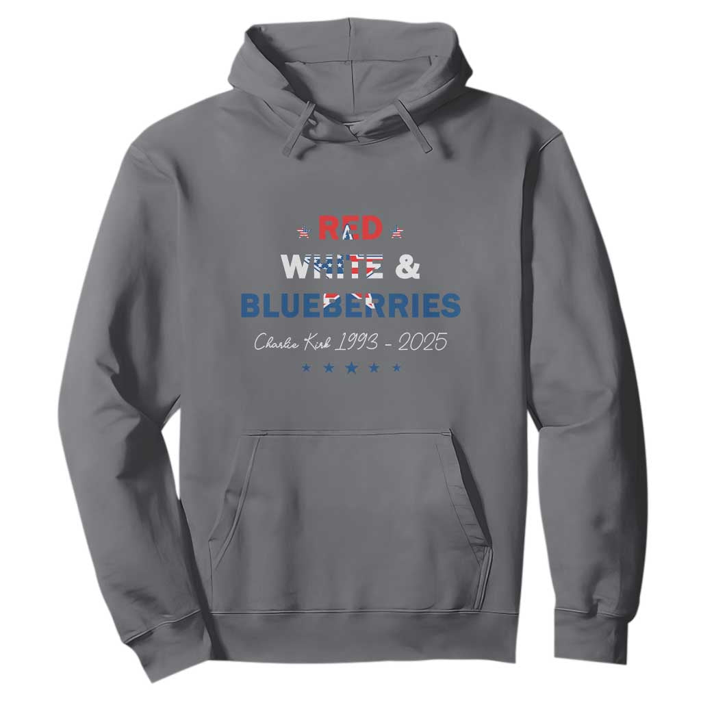 Red White and Blueberries Hoodie Charlie Kirk 1993 2025 Patriotic Memorial TS02 Charcoal Print Your Wear