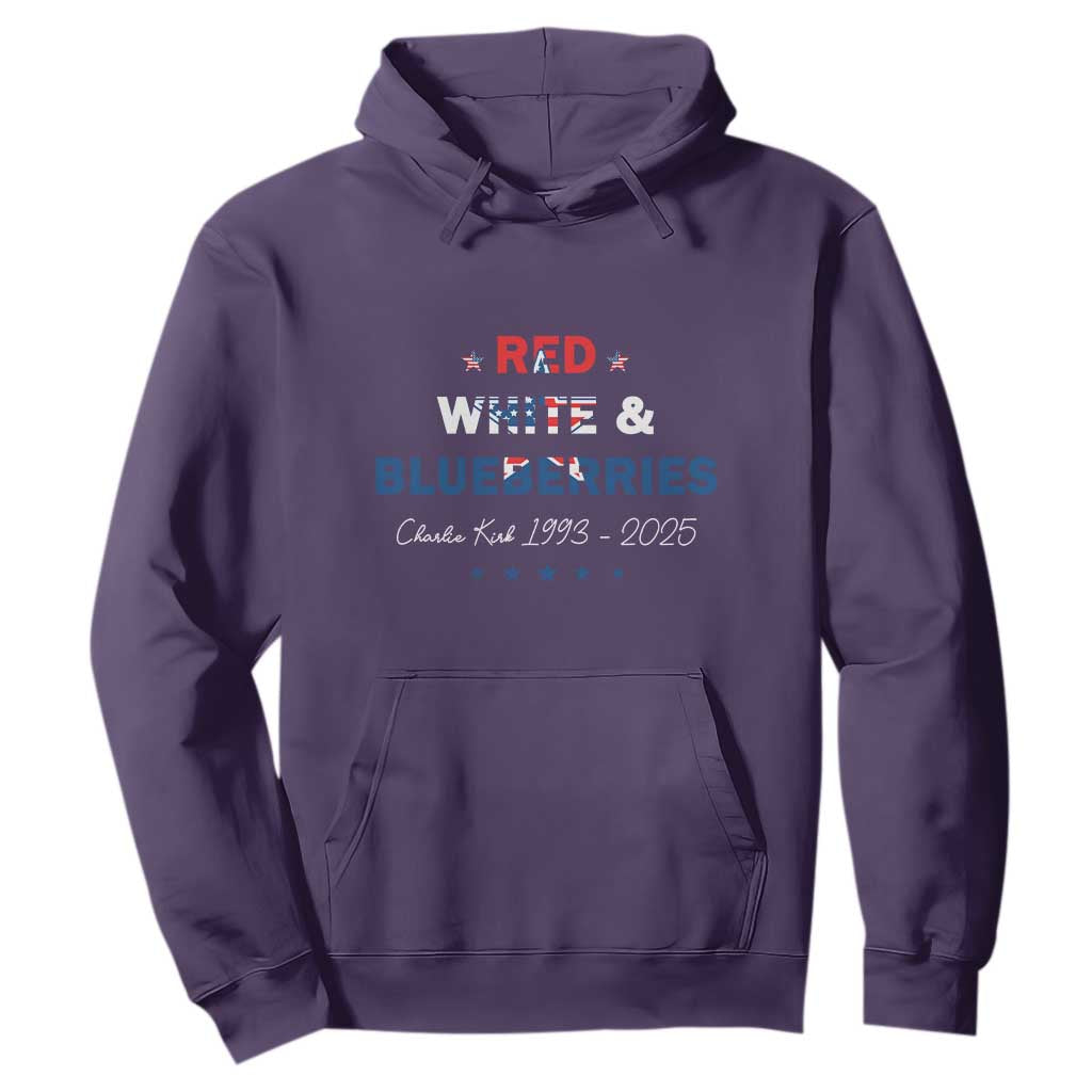 Red White and Blueberries Hoodie Charlie Kirk 1993 2025 Patriotic Memorial TS02 Purple Print Your Wear