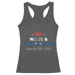 Red White and Blueberries Racerback Tank Top Charlie Kirk 1993 2025 Patriotic Memorial TS02 Dark Heather Print Your Wear