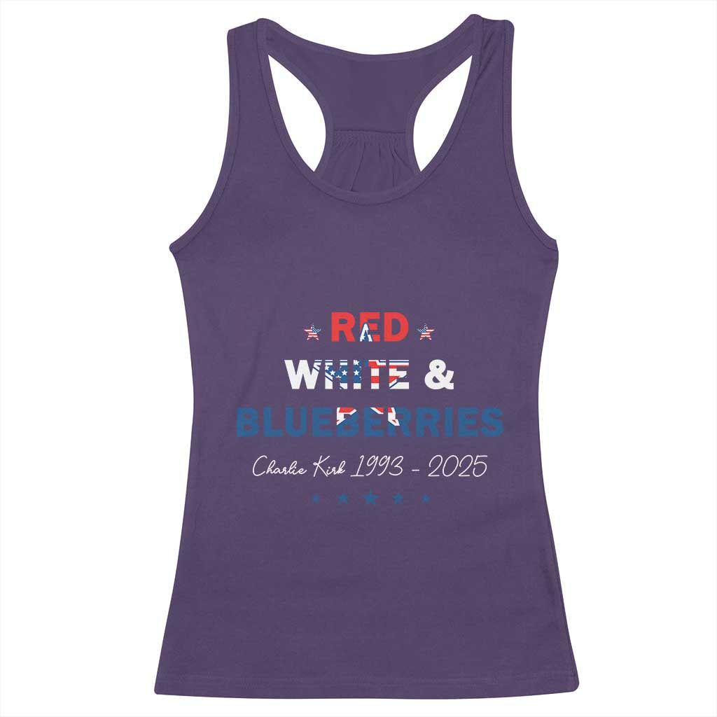 Red White and Blueberries Racerback Tank Top Charlie Kirk 1993 2025 Patriotic Memorial TS02 Purple Print Your Wear