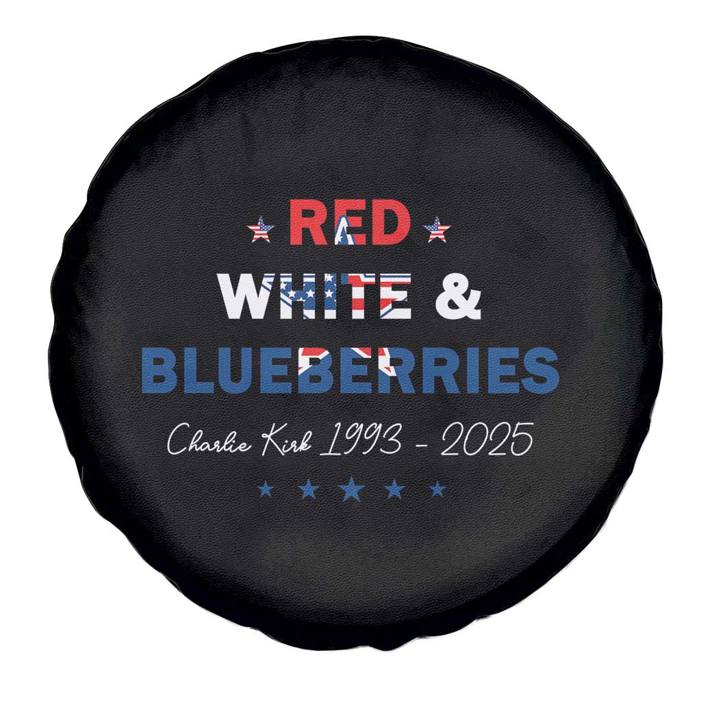 Red White and Blueberries Spare Tire Cover Charlie Kirk 1993 2025 Patriotic Memorial TS02 Print Your Wear