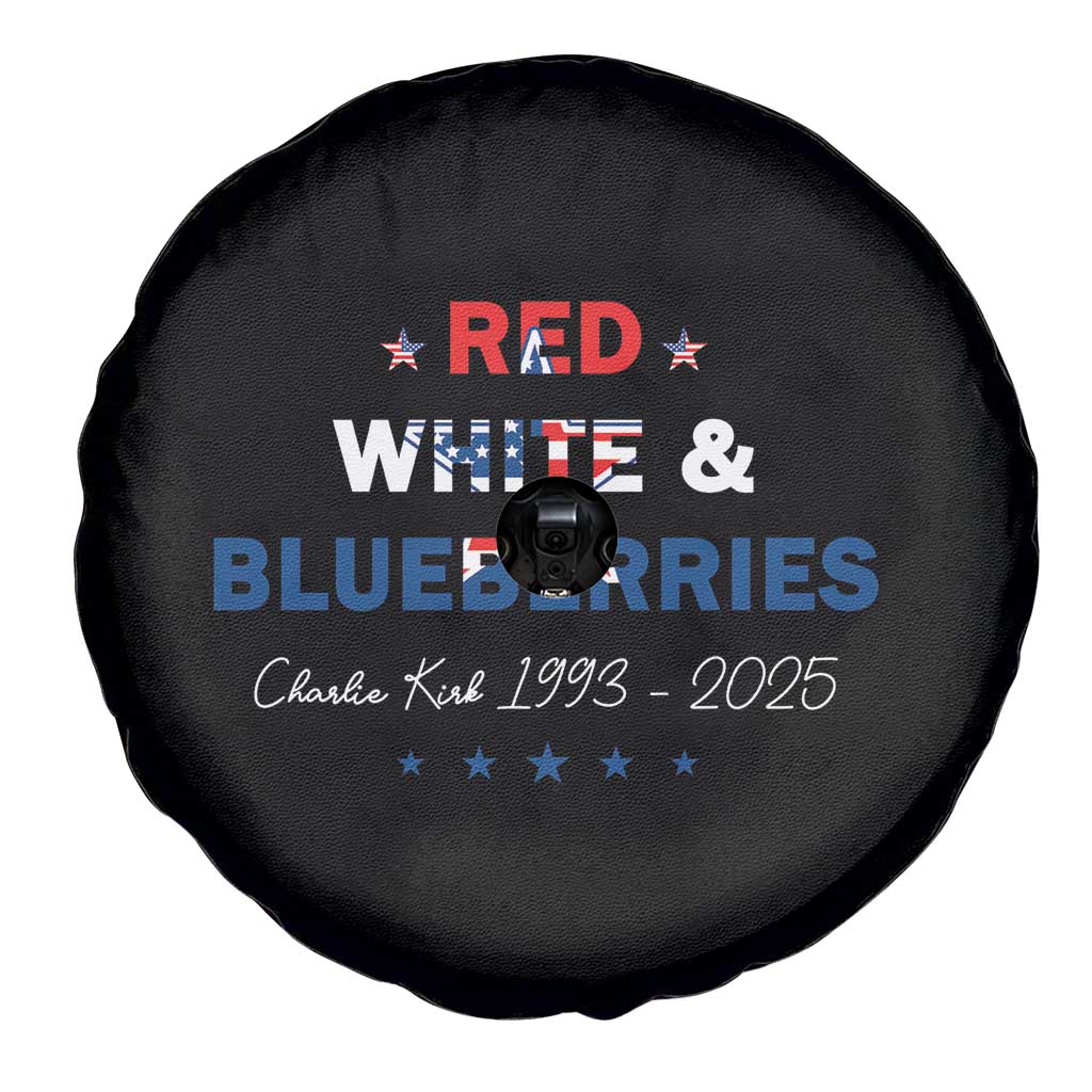 Red White and Blueberries Spare Tire Cover Charlie Kirk 1993 2025 Patriotic Memorial TS02 Print Your Wear