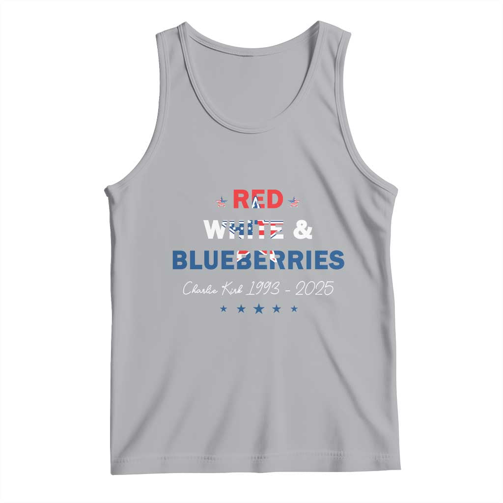Red White and Blueberries Tank Top Charlie Kirk 1993 2025 Patriotic Memorial TS02 Athletic Heather Print Your Wear