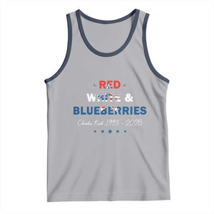 Red White and Blueberries Tank Top Charlie Kirk 1993 2025 Patriotic Memorial TS02 Athletic Heather Navy Print Your Wear
