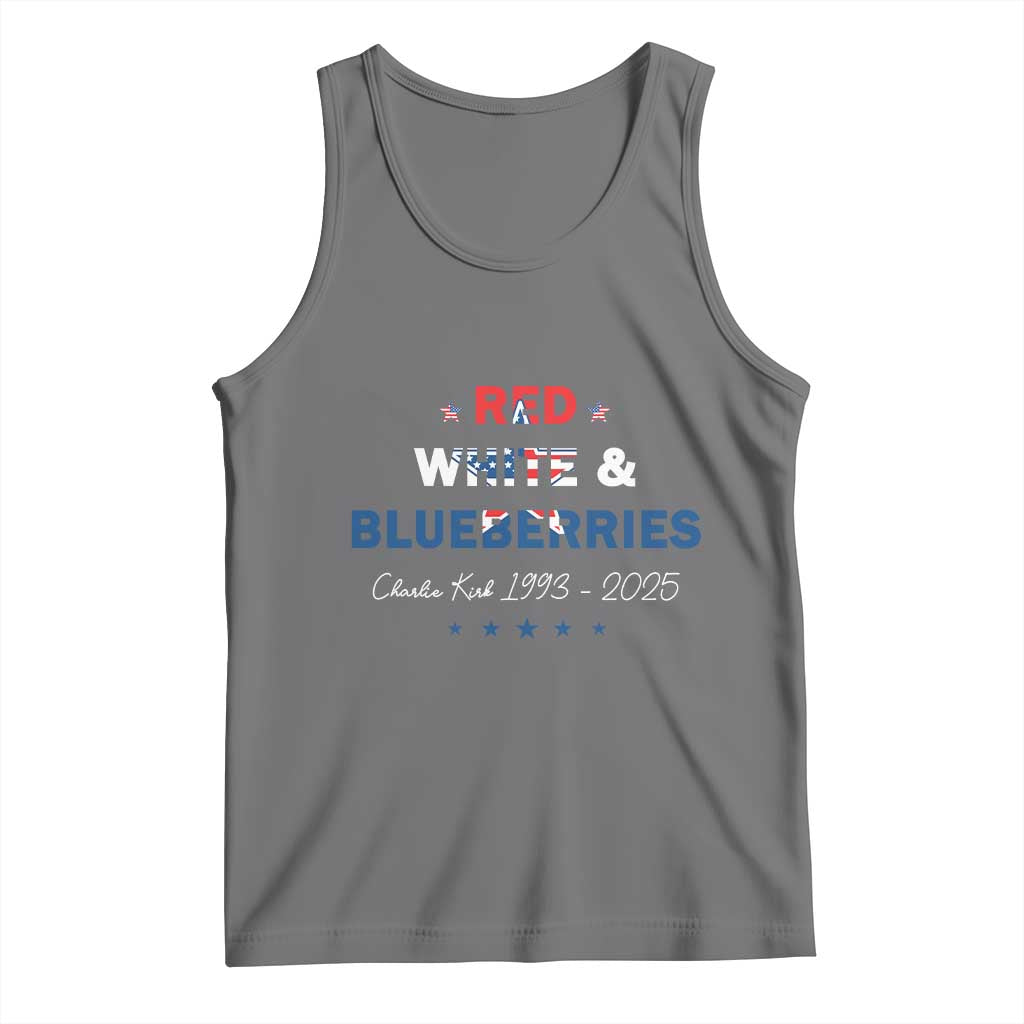 Red White and Blueberries Tank Top Charlie Kirk 1993 2025 Patriotic Memorial TS02 Black Heather Print Your Wear
