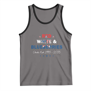 Red White and Blueberries Tank Top Charlie Kirk 1993 2025 Patriotic Memorial TS02 Deep Heather Black Print Your Wear