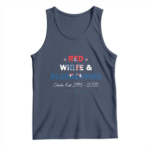 Red White and Blueberries Tank Top Charlie Kirk 1993 2025 Patriotic Memorial TS02 Navy Print Your Wear