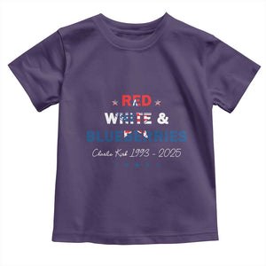 Red White and Blueberries Toddler T Shirt Charlie Kirk 1993 2025 Patriotic Memorial TS02 Purple Print Your Wear