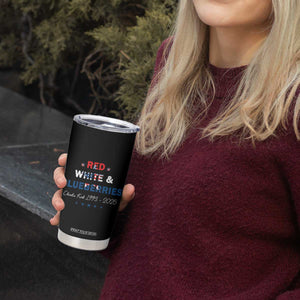 Red White and Blueberries Tumbler Cup Charlie Kirk 1993 2025 Patriotic Memorial TS02 Print Your Wear