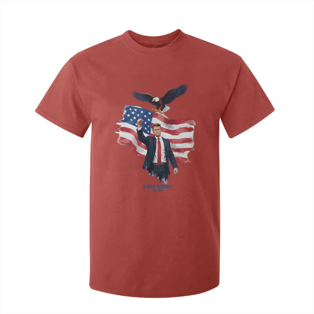 Charlie Kirk Tribute T Shirt For Kid A True Patriot American Flag Patriotic Eagle TS02 Red Print Your Wear