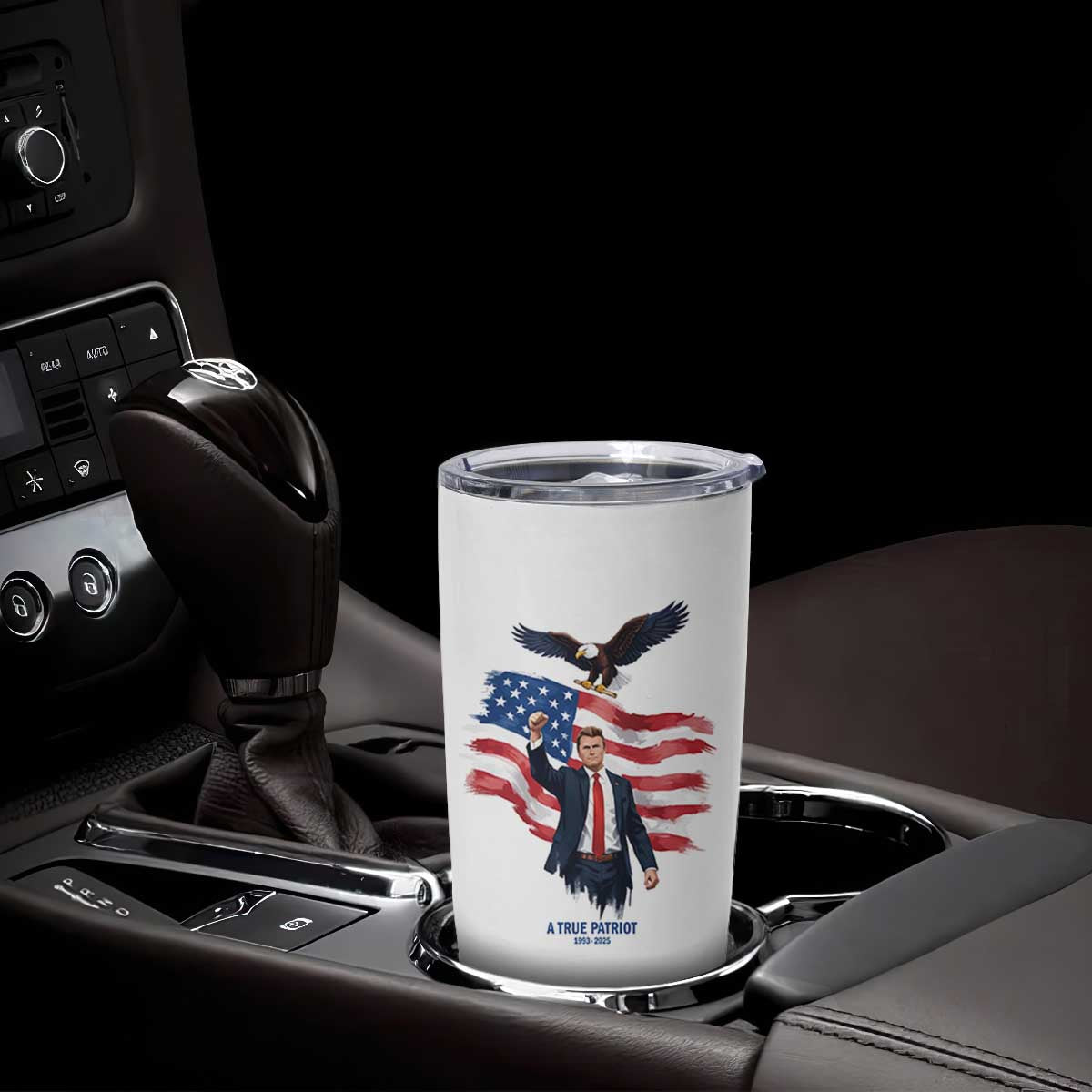 Charlie Kirk Tribute Tumbler Cup A True Patriot American Flag Patriotic Eagle TS02 Print Your Wear