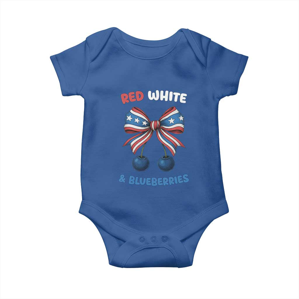 Red White and Blueberries Baby Onesie Retro Coquette Bow Vintage American Flag TS02 Royal Blue Print Your Wear