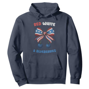 Red White and Blueberries Hoodie Retro Coquette Bow Vintage American Flag TS02 Navy Print Your Wear