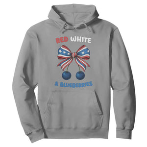 Red White and Blueberries Hoodie Retro Coquette Bow Vintage American Flag TS02 Sport Gray Print Your Wear