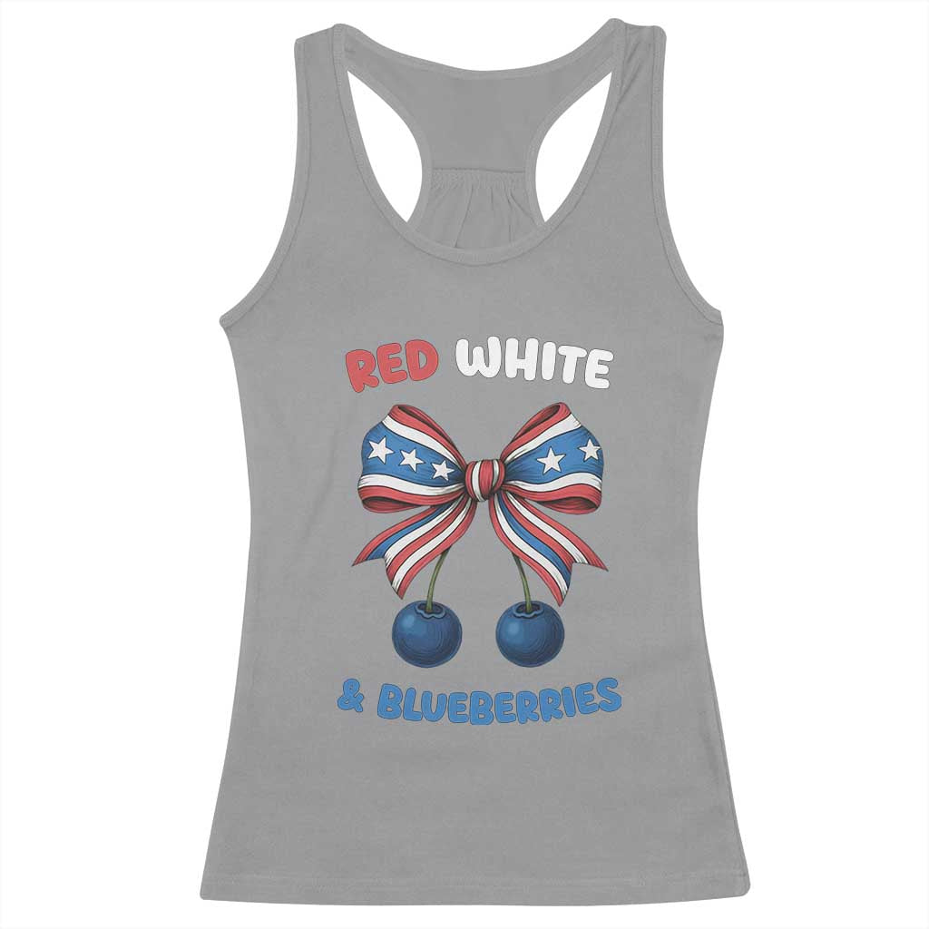 Red White and Blueberries Racerback Tank Top Retro Coquette Bow Vintage American Flag TS02 Sport Gray Print Your Wear