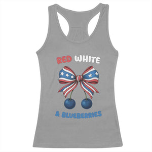 Red White and Blueberries Racerback Tank Top Retro Coquette Bow Vintage American Flag TS02 Sport Gray Print Your Wear