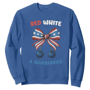 Red White and Blueberries Sweatshirt Retro Coquette Bow Vintage American Flag TS02 Royal Blue Print Your Wear
