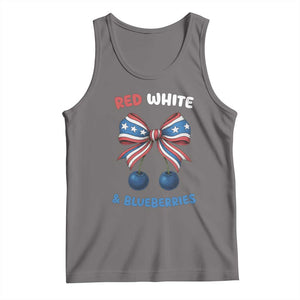 Red White and Blueberries Tank Top Retro Coquette Bow Vintage American Flag TS02 Deep Heather Print Your Wear