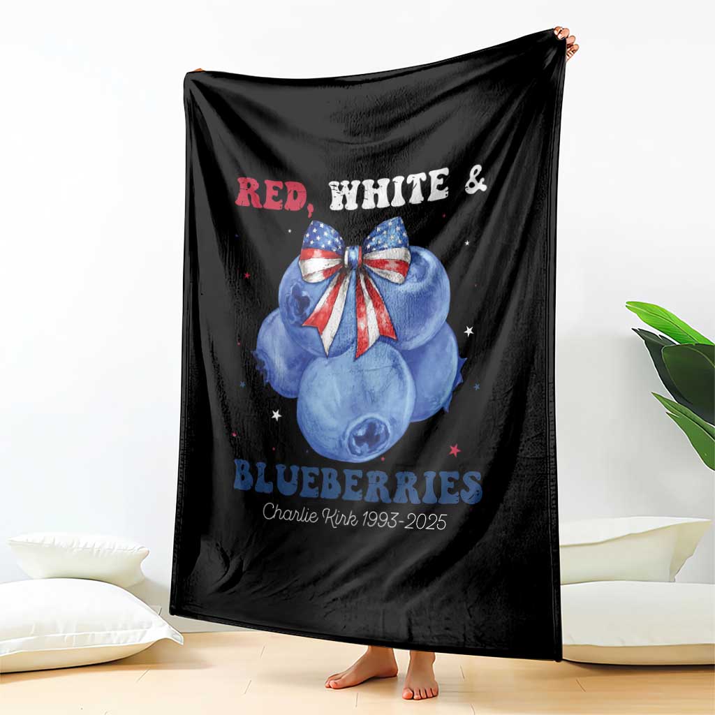 Red White and Blueberries Throw Blanket Charlie Kirk Tribute 1993 2025 Memorial TS02 Print Your Wear
