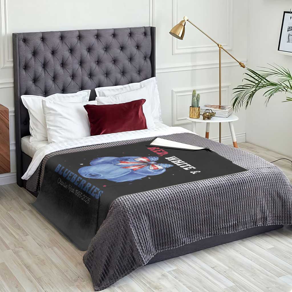 Red White and Blueberries Throw Blanket Charlie Kirk Tribute 1993 2025 Memorial TS02 Print Your Wear