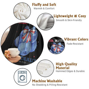 Red White and Blueberries Throw Blanket Charlie Kirk Tribute 1993 2025 Memorial TS02 Print Your Wear