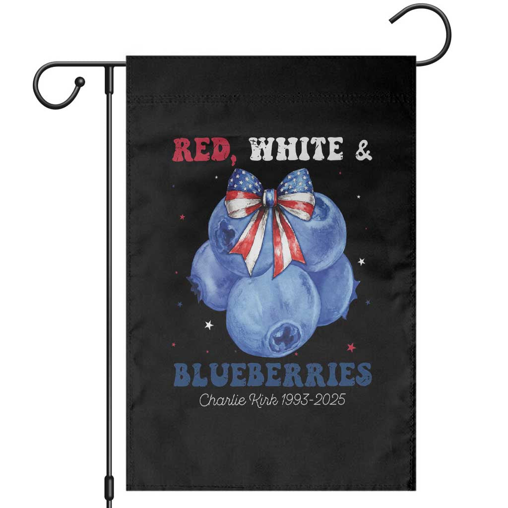 Red White and Blueberries Garden Flag Charlie Kirk Tribute 1993 2025 Memorial TS02 Black Print Your Wear