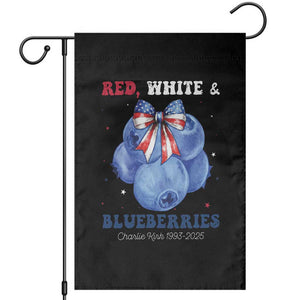 Red White and Blueberries Garden Flag Charlie Kirk Tribute 1993 2025 Memorial TS02 Black Print Your Wear