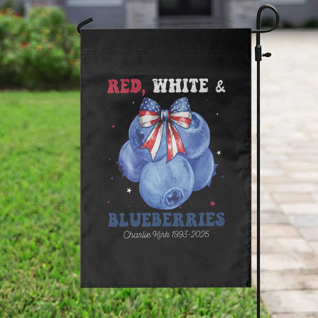 Red White and Blueberries Garden Flag Charlie Kirk Tribute 1993 2025 Memorial TS02 Print Your Wear