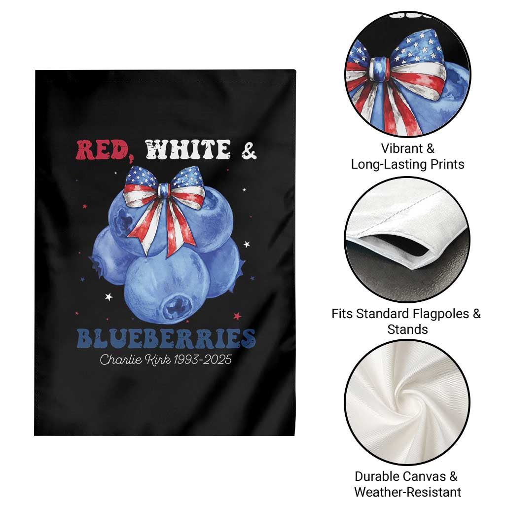 Red White and Blueberries Garden Flag Charlie Kirk Tribute 1993 2025 Memorial TS02 Print Your Wear