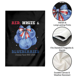 Red White and Blueberries Garden Flag Charlie Kirk Tribute 1993 2025 Memorial TS02 Print Your Wear