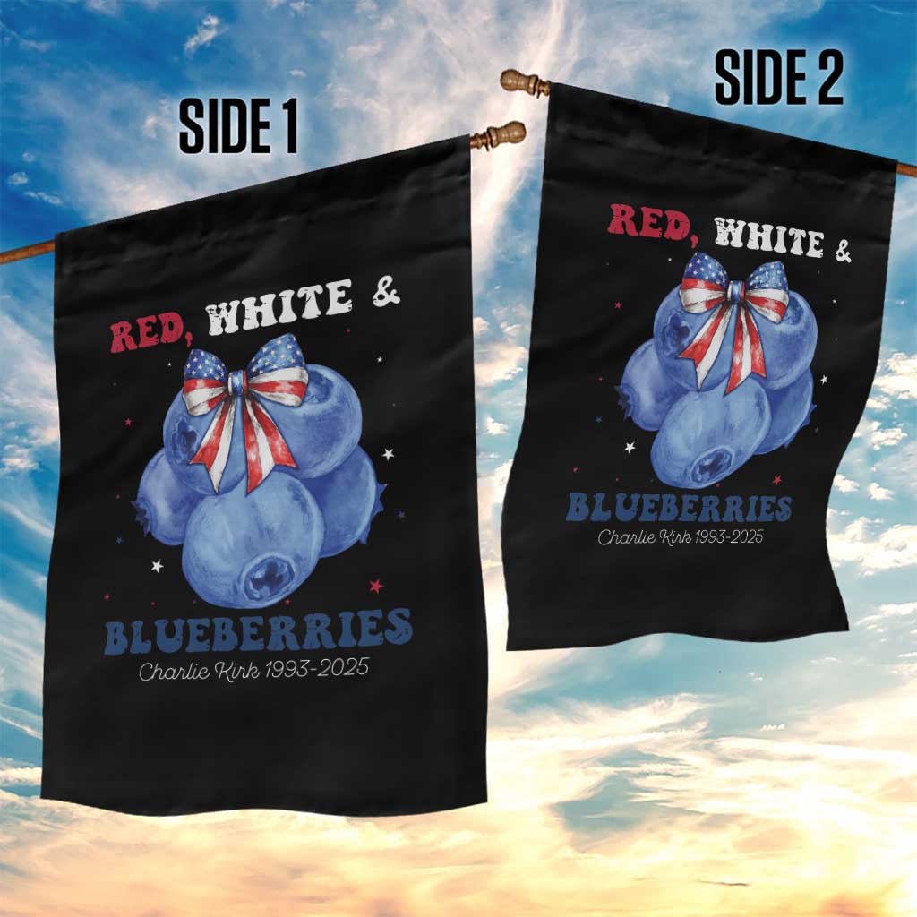 Red White and Blueberries Garden Flag Charlie Kirk Tribute 1993 2025 Memorial TS02 Print Your Wear