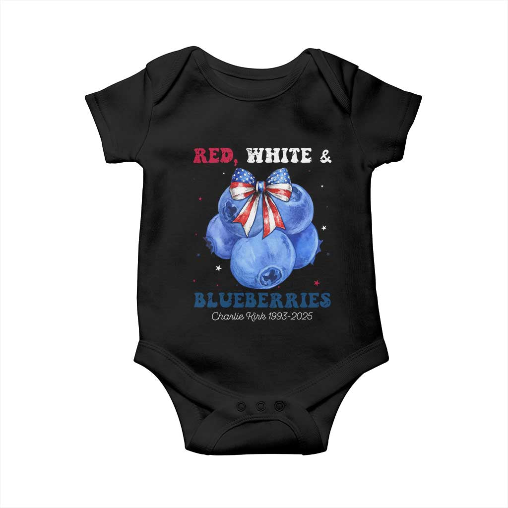 Red White and Blueberries Baby Onesie Charlie Kirk Tribute 1993 2025 Memorial TS02 Black Print Your Wear