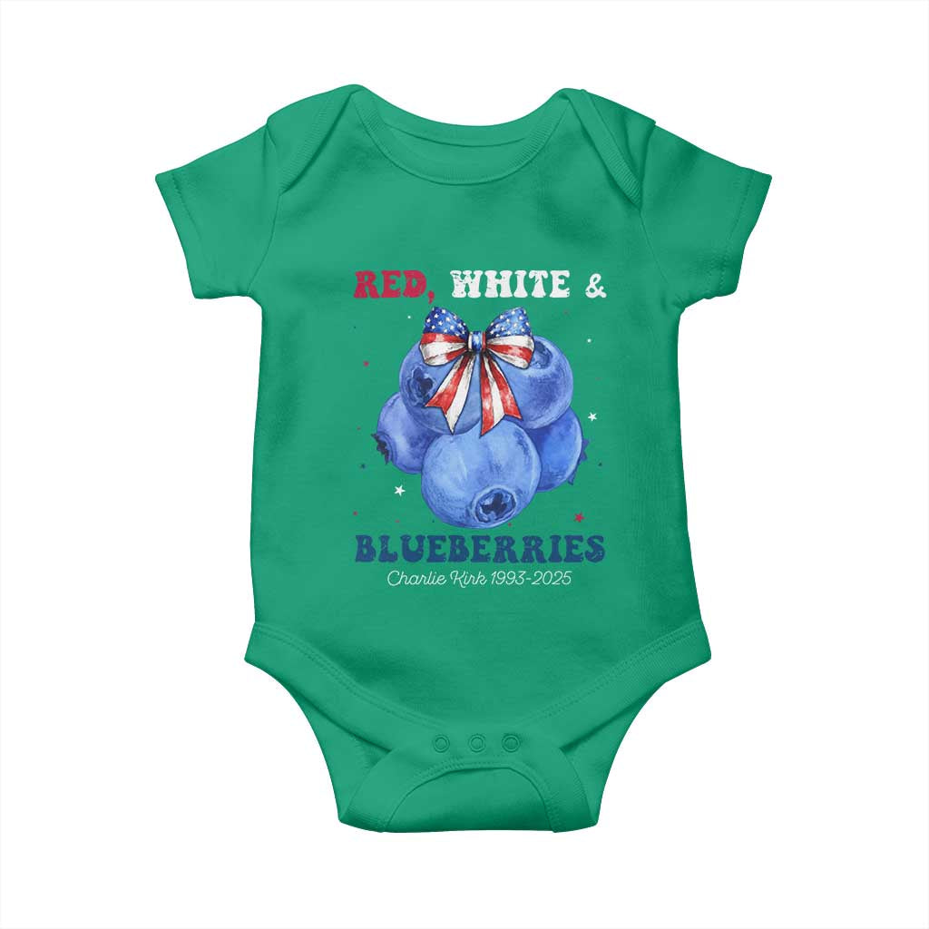 Red White and Blueberries Baby Onesie Charlie Kirk Tribute 1993 2025 Memorial TS02 Irish Green Print Your Wear