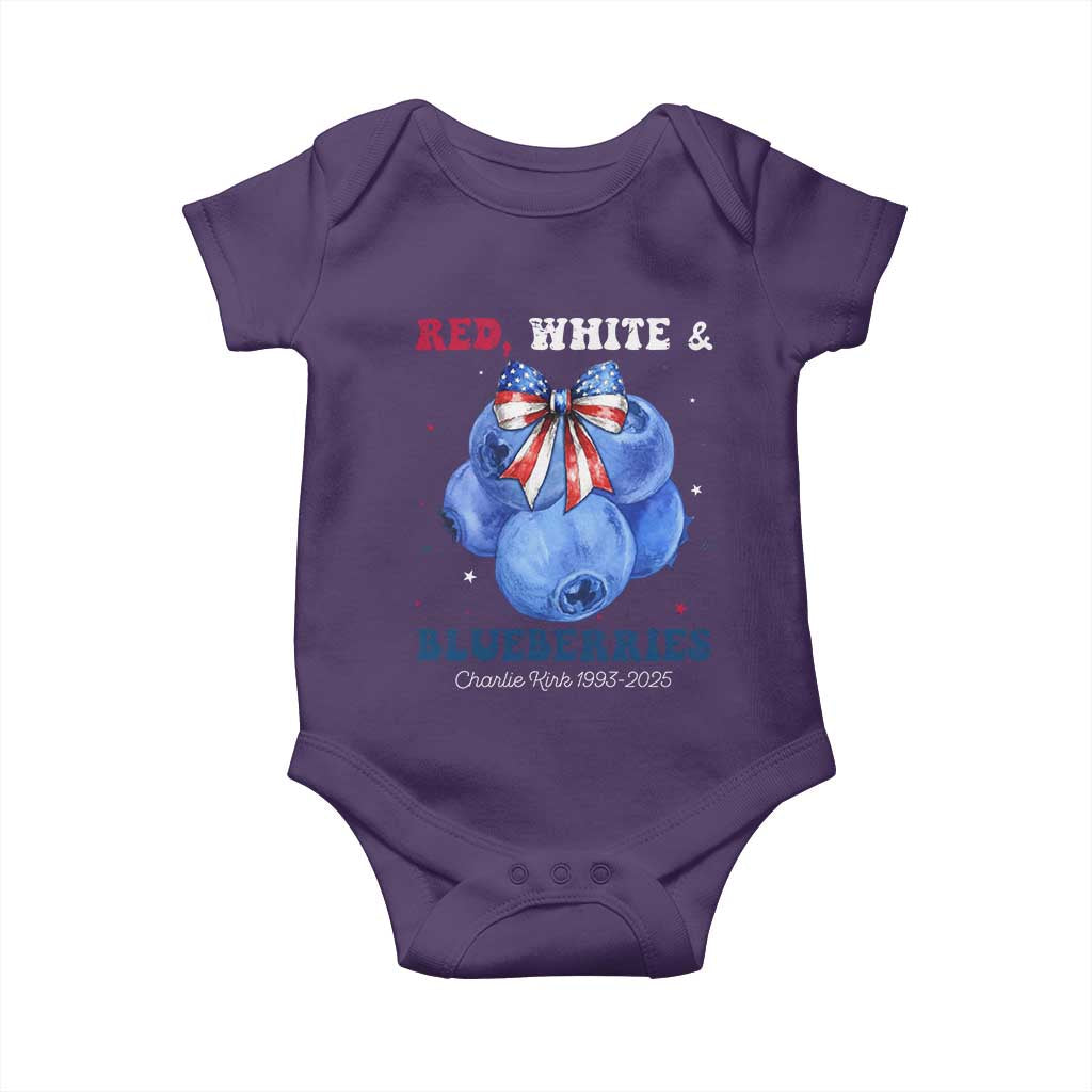 Red White and Blueberries Baby Onesie Charlie Kirk Tribute 1993 2025 Memorial TS02 Purple Print Your Wear