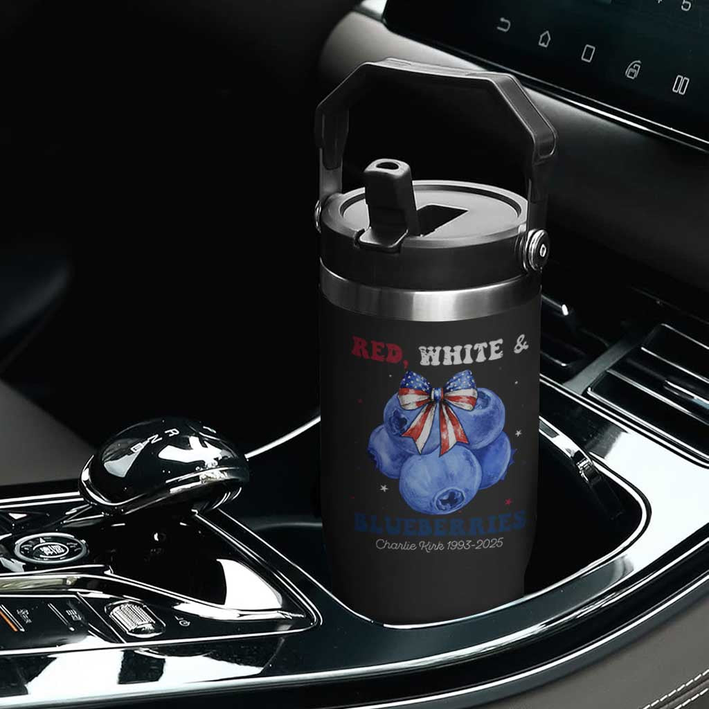 Red White and Blueberries Flip Straw Tumbler Charlie Kirk Tribute 1993 2025 Memorial TS02 Print Your Wear